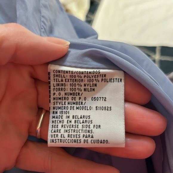 Vintage CS lightweight coat: (L) periwinkle with cream. Grommet and rope trim. - Picture 8 of 11